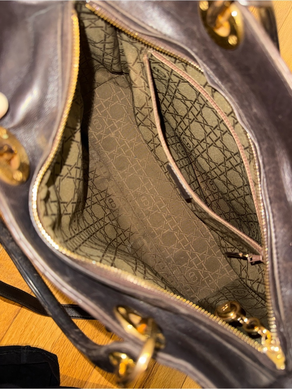 Dior Brown Quilted Leather Lady Dior Tote with Gold Hardware - Picture 4 of 8